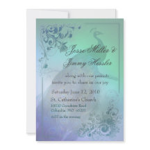 Invitación a casamiento temática de pavo real