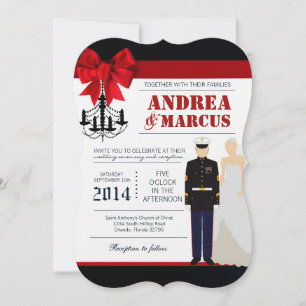 Invitación a casamiento uniforme de novia marina l