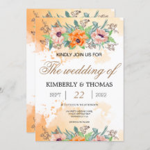 Invitación a casar a las flores de amapola