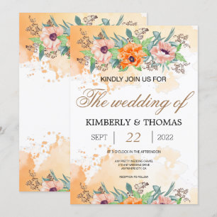Invitación a casar a las flores de amapola