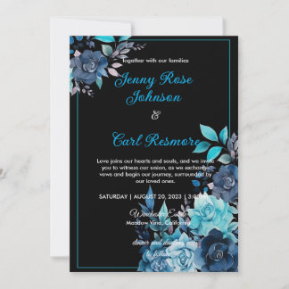 Invitación a casar a Rosas azules