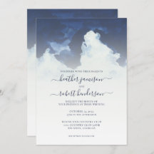 Invitación a casar cielo azul y nubes