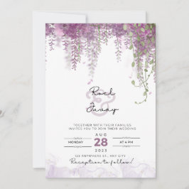 Invitación a casar color morado elegante
