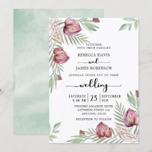 Invitación a casar con antrurio floral
