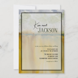 Invitación a casar con arte abstracto moderno