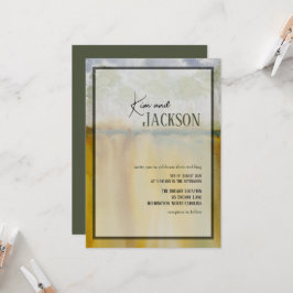 Invitación a casar con arte abstracto moderno