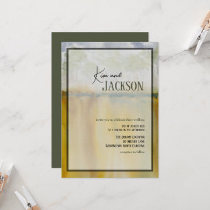 Invitación a casar con arte abstracto moderno