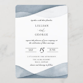 Invitación a casar con color azul desprendido