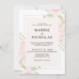 Invitación a casar con color de color rosa rosa ro