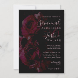 Invitación a casar con color rosa y negro