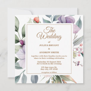 Invitación a casar con flores botánicas