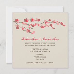 Invitación a casar con flores de cerezo