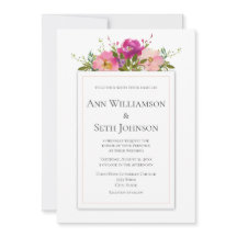 Invitación a casar con flores rosadas