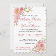 Invitación a casar con flores rosadas