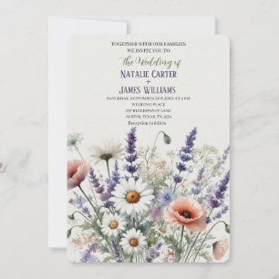 Invitación a casar con flores silvestres
