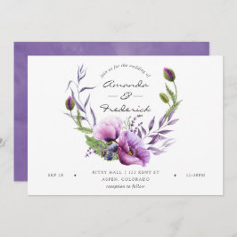 Invitación a casar con la amapola violeta