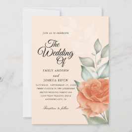 Invitación a casar con melocotón floral