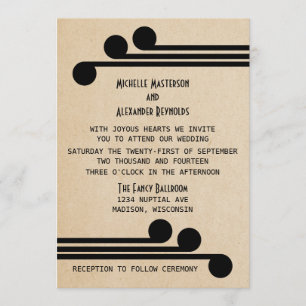Invitación a casar con Moda de deco negro Jet