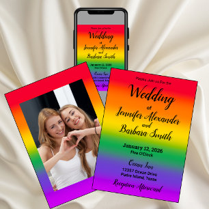 Invitación a casar con orgullo gay arcoiris