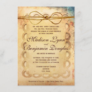 Invitación a casar con papel de época ruidoso