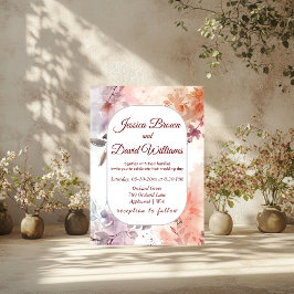 Invitación a casar de bodas de color de las flores