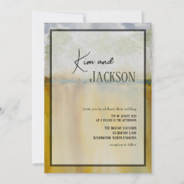 Invitación a casar en color de arte abstracto únic