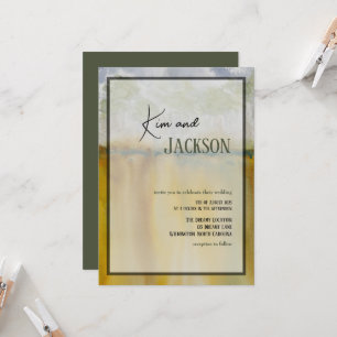 Invitación a casar en color de arte abstracto únic