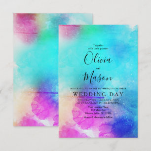 Invitación a casar en color de hoja rosa moderno
