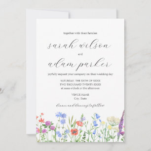 Invitación a casar flores silvestres