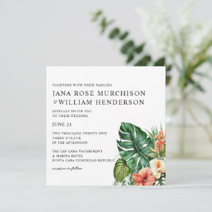 Invitación a casar hibiscus tropical