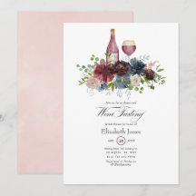 Invitación a cata de vino tinto Borgoña y rosa Blu
