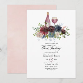 Invitación a cata de vino tinto Borgoña y rosa Blu