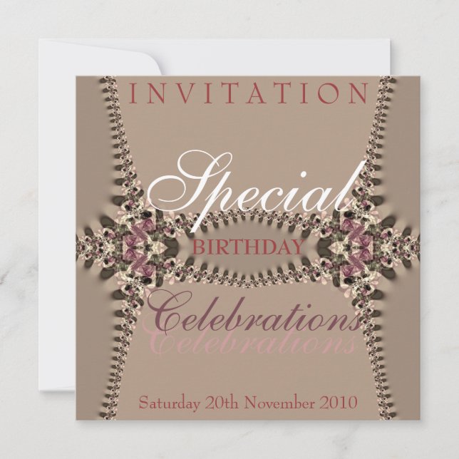 Invitación a celebraciones de cumpleaños (Anverso)