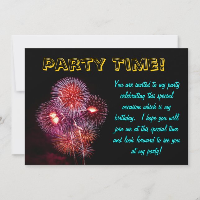 Invitación a celebraciones por Fiesta (Anverso)