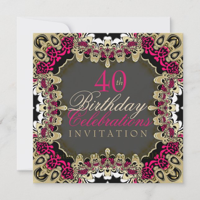 Invitación a celebrar el cumpleaños de Lace Rosa y (Anverso)