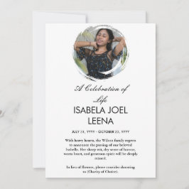 Invitación A Celebration Of Life Large Photo & Quote or Psalm