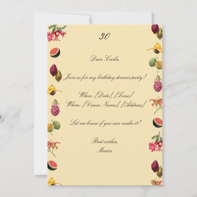 Invitación a Cena (Anverso)