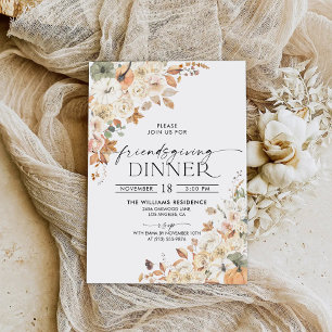 Invitación a Cena de Acción de Gracias con Calabaz