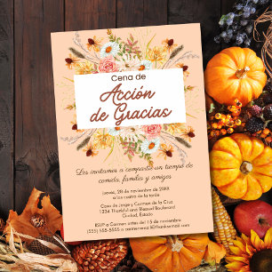 Invitación a Cena de Acción de Gracias Rústica