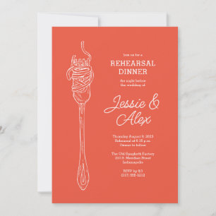 Invitación a Cena de Espaguetis Rojos o Invitación