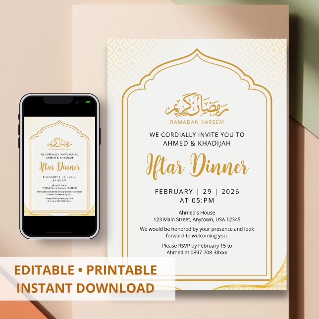 Invitación a cena de Iftar de Ramadán con arco de  (Subido por el creador)