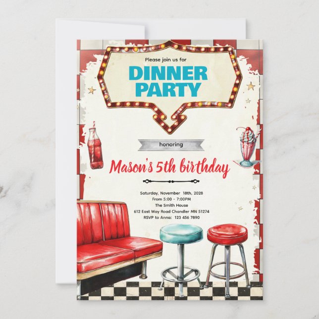 invitación a cena de los 50 (Anverso)
