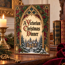 Invitación a cena de Navidad gótica victoriana