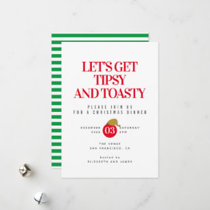 Invitación a cena de Navidad Tipsy y Toasty