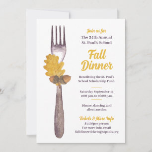 Invitación a cena de otoño o evento de otoño
