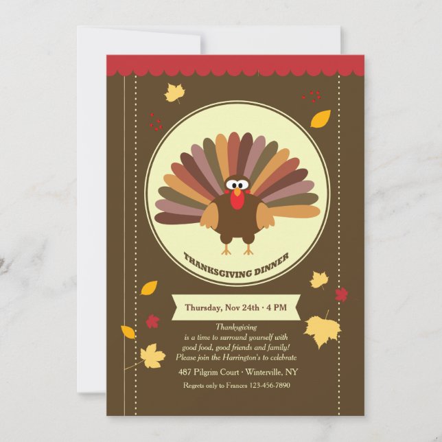 Invitación a Cena de Pavo (Anverso)