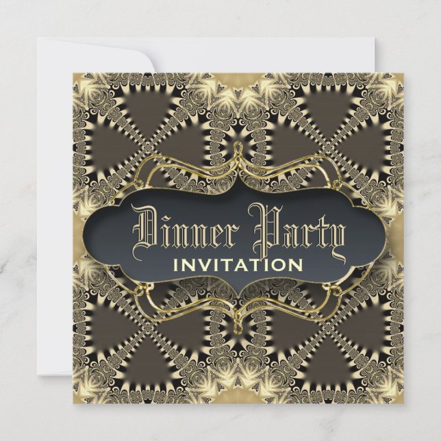 Invitación a Cena Elegancia de Encaje Medieval (Anverso)