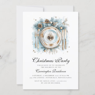 Invitación a cena/fiesta de Navidad con letra eleg