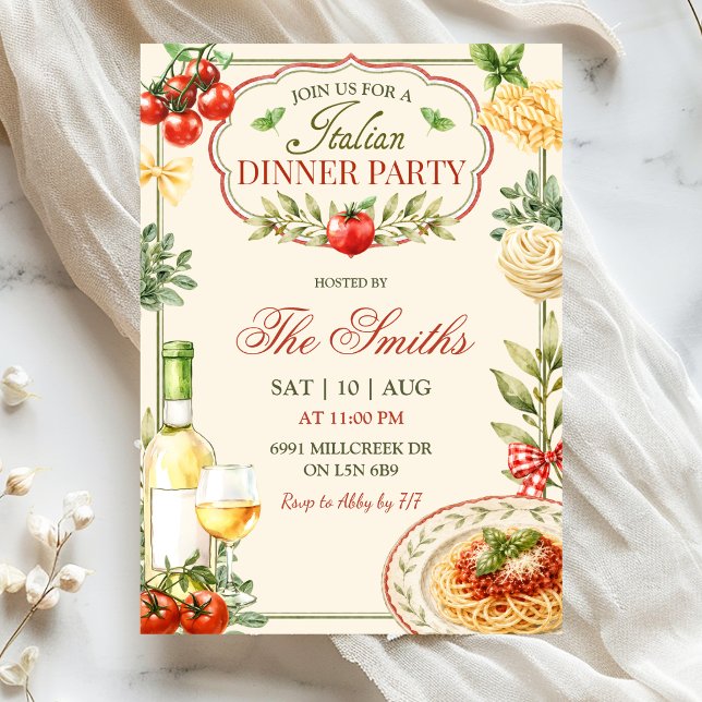Invitación a cena italiana (Subido por el creador)
