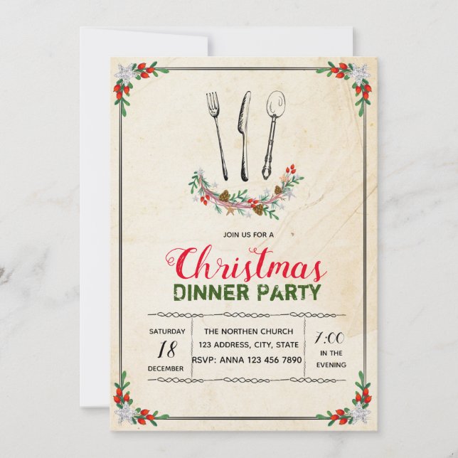 Invitación a cenar a los Navidades (Anverso)